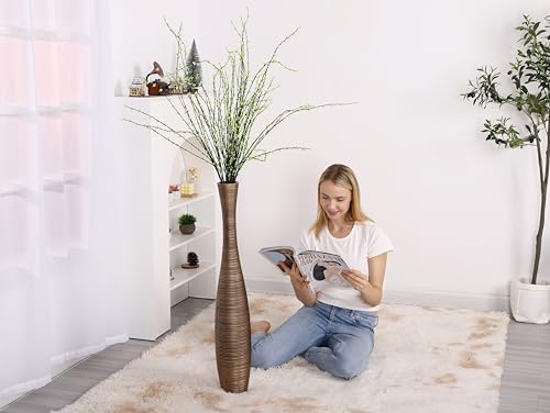 Leewadee Large Floor Vase 34 inches Polyresin for Pampas Grass, Dried Flowers - Image 6