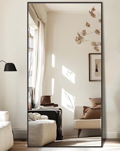 Antok Full Length Mirror, 78"x38" Floor Mirror for Bedroom, Dorm, Black - Image 2