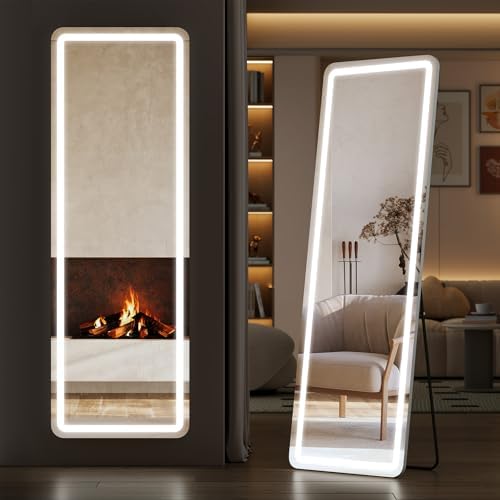 Sweetcrispy LED Full Length Floor Mirror, 65"x21" Lighted Full Body Mirror by Sweetcrispy