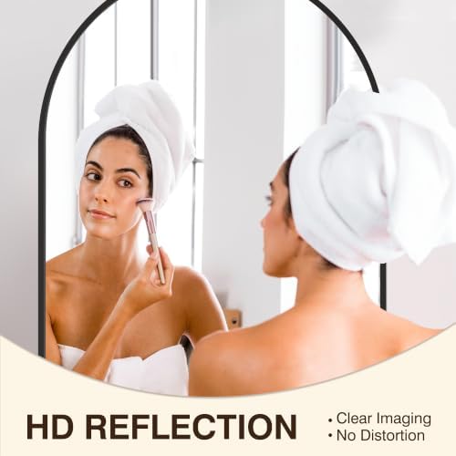 FICTOR 2 Pack 24" x 36" Arched Bathroom Vanity Mirror for Over Sink, Black - Image 4