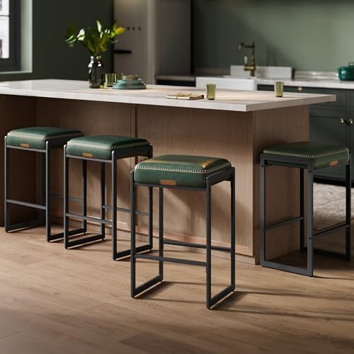 VASAGLE Bar Stools Set of 4, Counter Height, PU Leather, 26-Inch by VASAGLEbySONGMICSHOME