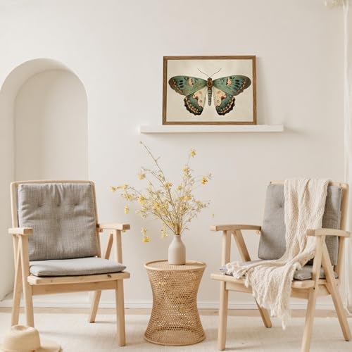AVECCO Vintage Green Butterfly Decor Framed Wall Art Canvas 12x16 inch - Image 4