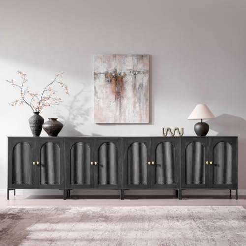 IFBUY 123.5" W Mid Century Modern TV Stands for Living Room, Dark Grey - Image 3