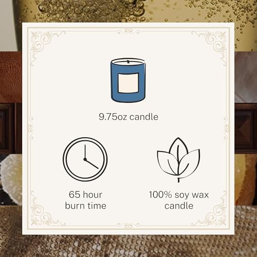 Hotel Lobby Blue Skies Candle – Luxury Hand-Poured 9.75oz Soy Wax with Champagne, Vintage Leather, Mahogany, and Smoke – Infused with Essential Oils, 65-Hour Burn Time, Reusable Vessel, Clean Burn - Image 4