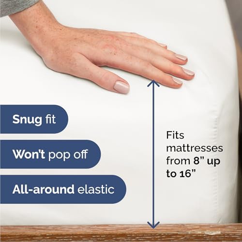 Cal King Size 4 Piece Sheet Set - Breathable & Cooling - Antique White - Image 3