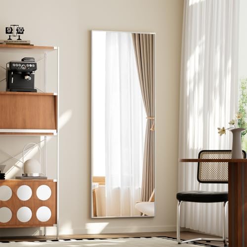 BEAUTYPEAK Full Length Mirror with Stand, 56"x21" Floor Mirror, Silver - Image 4