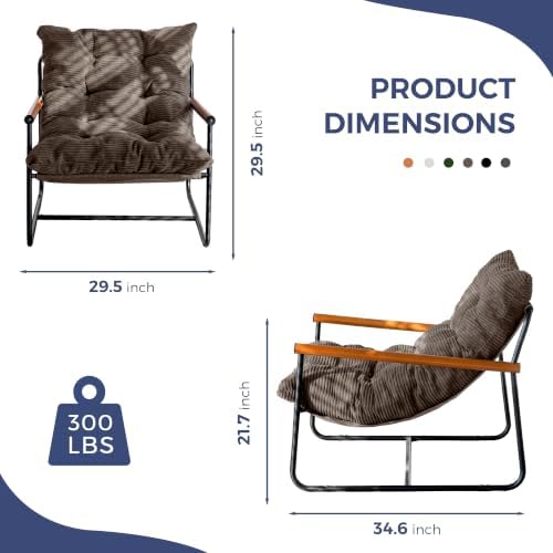 MAXYOYO Modern Accent Chair, Comfy Living Room Chair with Metal Frame - Image 2