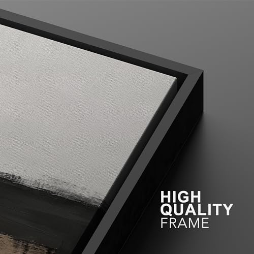 SIGNWIN Framed Canvas Print Wall Art Abstract Landscape Neutral Tones with Horizon Line Illustrations Modern Art Decorative Contemporary for Living Room, Bedroom, Office - 16"" x24 x2 Black - Image 5