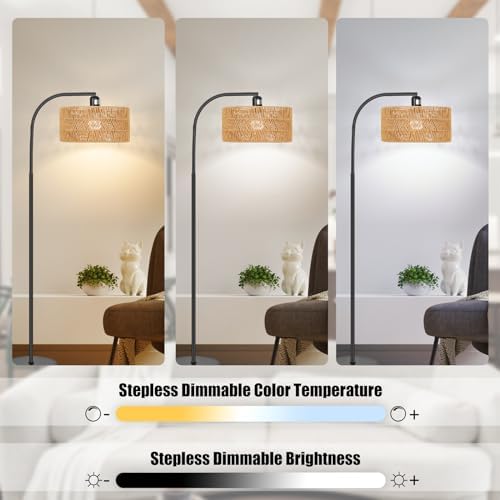 Brilvibera Boho Floor Lamp for Living Room with Remote Control - Image 2