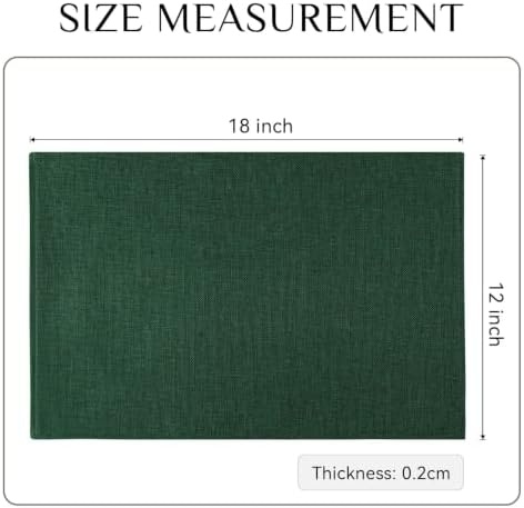 Softalker Christmas Cloth Placemats Set of 8-12 x 18 Inch, Dark Green - Image 7