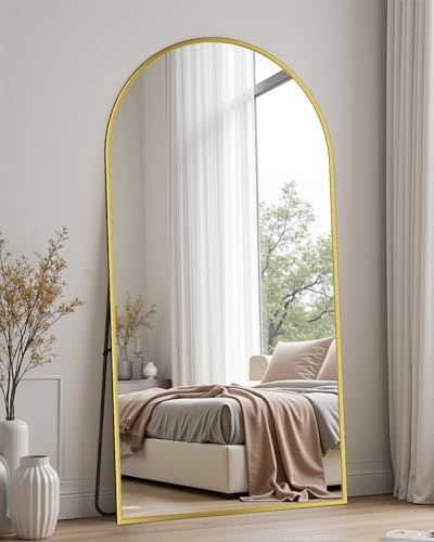 82"x44" Arched Full Length Mirror with Stand,Full Body Floor Mirror - Image 3
