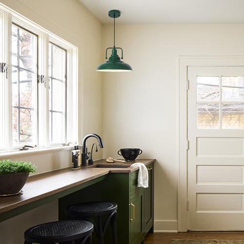 Farmhouse Pendant Light, 12.5inch, 3 Packs Green Kitchen Pendant Lights, Island Pendant Lights, Pendant Lights Kitchen Island, Pendant Light for Bedroom, Office, Kichen Sink, Library - Image 6
