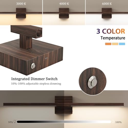 Rayogale Walnut Battery Operated Wall Sconce with Remote Control 36 Inch - Image 2