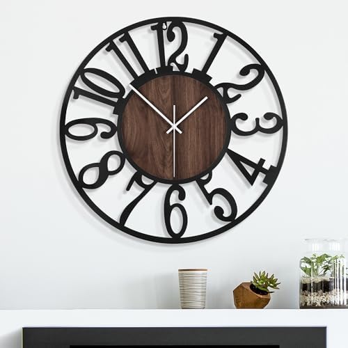 24 Inch Large Metal Wall Clock with Voice and Light Sensor Night Light, Glow in The Dark Non-Ticking Silent Battery Operated Decorative Oversized Wall Clock for Bedroom Living Room Decor - Image 2