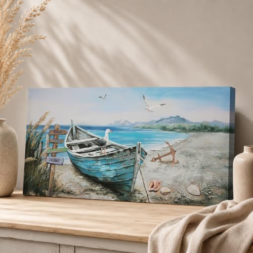 Anolyfi Nautical Wall Art Decor Coastal Artwork for Living Room 40"x20" - Image 3