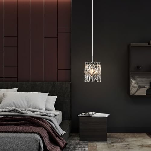 1-Light Modern K9 Crystal Pendant Lights Kitchen Island, Chrome - Image 2