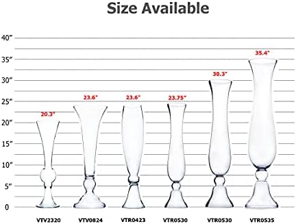 WGV Trumpet Glass Vase, Open Width 4.75", Height 23.75", (Multiple Sizes Choices) Clear Large Floral Planter Centerpiece, Wedding Event Home Decor, 1 Piece (VTR0524) - Image 3