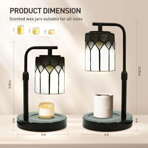 Diamond Tiffany Candle Warmer Lamp, Adjustable Height Marble - Image 2