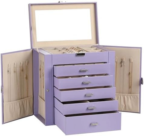 Frebeauty 6-Layer Jewelry Box for Women,Large Jewelry Organizer with Drawer by Frebeauty