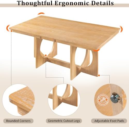 VilroCaz 6-Piece Acacia Wood Extendable Dining Table Set with Chairs& Bench - Image 5
