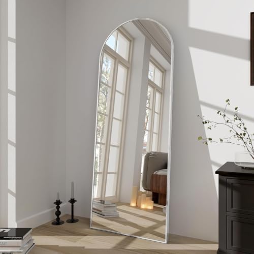 BEAUTYPEAK 64" x 21" Arch Full-Length Mirror with Stand, Silver by BEAUTYPEAK