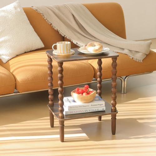 Fultyle Side Table, Small End Table with 2-Tier Shelf, Modern Night Stand - Image 6