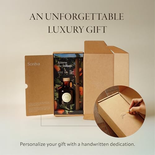 Soréva Luxury Reed Diffuser Set, Blood Orange Jasmine Citrus Scent, Plant-Based Oils, 120 Days Uplifting Home Fragrance for Bedroom Bathroom & Office, Gift Set, 7 Sticks, 4.39 fl oz - Image 6