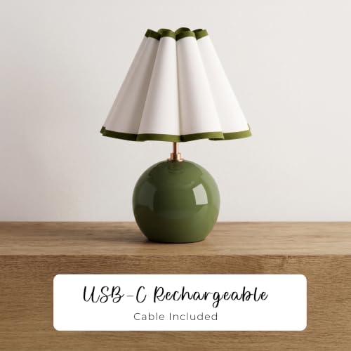 Pooky Lighting Cecily Rechargeable Ceramic Table Lamp 15" - Cordless Lamp - Image 6