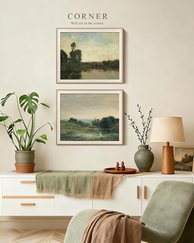 VIYYIEA Framed Vintage Landscape Nature Wall Art Set, 16×20 Inch - Image 3