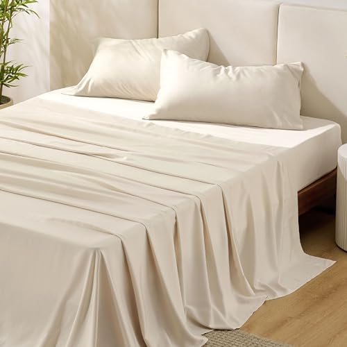 Bedsure PureWoven Rayon Derived from Bamboo, California King Sheet Sets by BEDSURE
