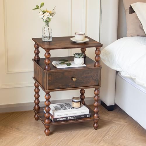 AWASEN Night Stand, Mid Century Nightstand with Drawer, Bed Side Table - Image 4