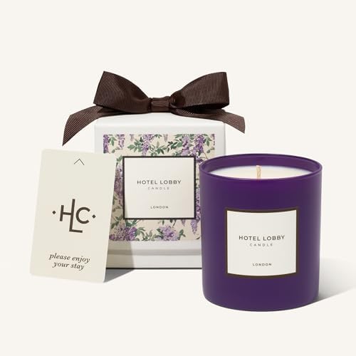 Hotel Lobby London Candle – Luxury Hand-Poured 9.75oz Soy Wax with Earl Grey Tea, Vanilla Milk, Lavender, and Honey – Infused with Essential Oils, 65-Hour Burn Time, Reusable Vessel, Clean Burn by HotelLobbyCandle
