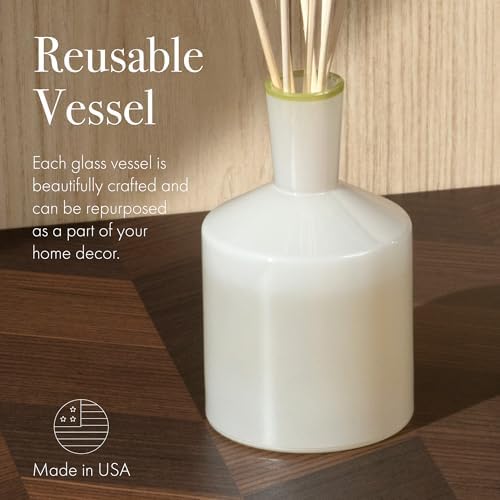 LAFCO New York Classic Reed Diffuser, Feu de Bois - 6 oz - Up to 3 Months Fragrance Life - Reusable Glass Vessel - Natural Wood Reeds - Made in The USA - Image 5
