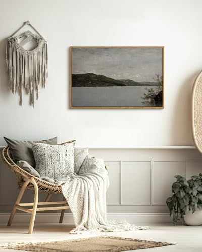 InSimSea Framed Canvas Wall Art Vintage Decor, Classical Landscape Paintings Artwork, Large Prints, Vintage Nature Decor, Retro Wall Decoration for Bedroom Living Room Bathroom, 16"x24" - Image 2