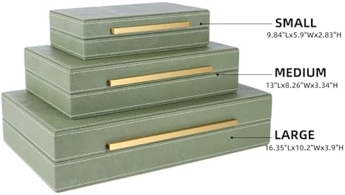 Shagreen Box, Decorative Storage Boxes with Lids, Faux Shagreen Decorative Box for Stacking Jewelry, Photo, Memory, Storage Boxes, Set of 3 - Image 2