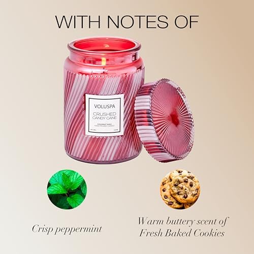 Voluspa Crushed Candy Cane, Large Candle Jar, 18 oz, 100 Hour Burn Time, Coconut Wax for Clean Burning, Handcrafted in the USA - Image 3