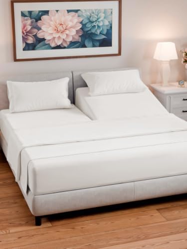 Flex Top Split Head King 4 Piece Sheet Set - Soft & Cooling - Antique White - Image 2