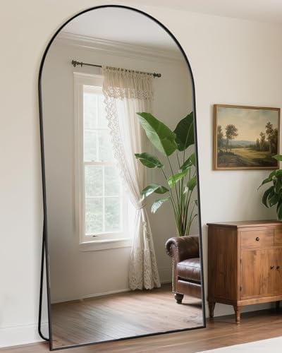 Antok Full Length Mirror, 46"x86" Floor Mirror with Stand, Black, Arched by AntokMirror