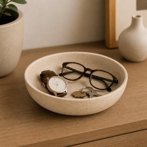 Faux Travertine Decorative Bowl, 6.1-Inch Key Bowl & Jewelry Dish - Image 7