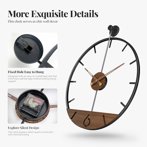 Cuspin Large Wall Clock 30 Inch Modern Farmhouse Wall Clock for Living Room - Image 5