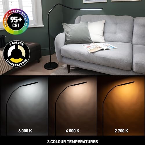 Daylight Electra U35231 Floor Lamp Modern Design, Adjustable Color Temperature Cool, Warm, Black, 1 Count - Image 5