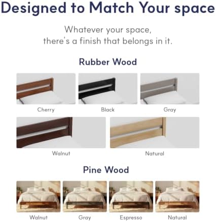 LIFEMENT Twin Bed Frame Classic Wood Platform, Noise Free, Under Bed Storage, No Box Spring Needed, Easy Assembly, Natural Walnut - Image 4