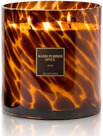 | Huge 10lb Luxury Candle, 150oz, 500 Hours | Warm Pumpkin Spice | Pumpkin, Cinnamon, Buttercream | Natural Coconut-Soy Wax | by Big Ass Luxuries | As Seen On Shark Tank by BigAssCandles