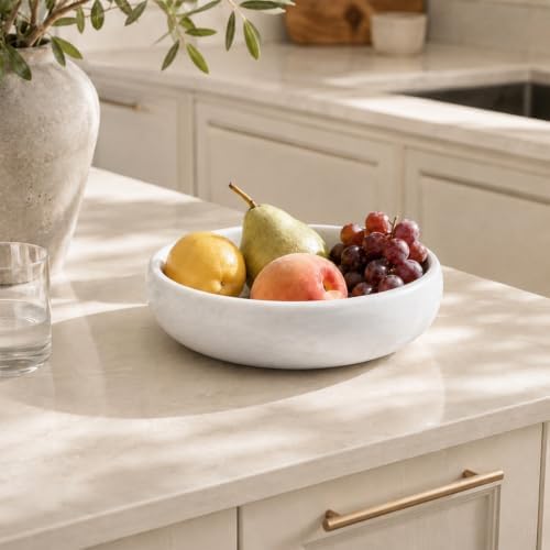 Koville Marble Decorative Bowl, 7.4" Natural Stone Bowl for Key Ring Jewelry Entryway Table Catch all, Aesthetic Modern Fruit Bowl for Kitchen Counter Home Coffee Table Decor Centerpiece(Namib Bianco) - Image 6