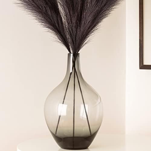 Floor Vase, Large Gray Glass Tall Big Vases - Image 5