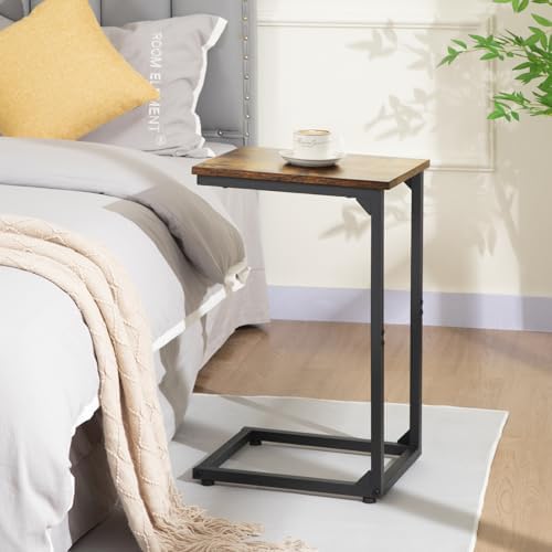 AMHANCIBLE C Shaped End Table, Slide Under Couch Table for Sofa - Image 2