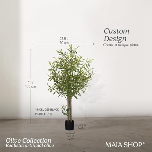 Maia Shop - 3ft 5in Artificial Olive Tree - Indoor Faux Plant Decor - Image 5