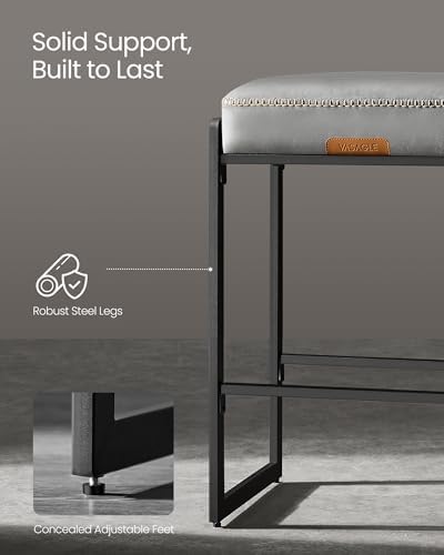 VASAGLE Bar Stools Set of 2, Counter Height, PU Leather, 26-Inch - Image 6