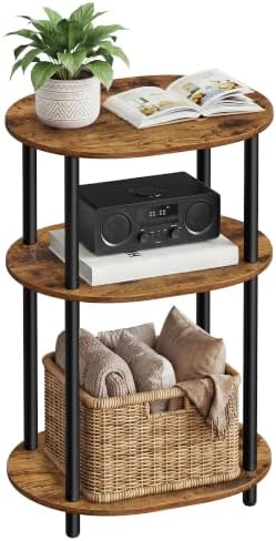 VASAGLE Side Table, Small End Table, Tall Nightstand, Steel Frame by VASAGLEbySONGMICSHOME