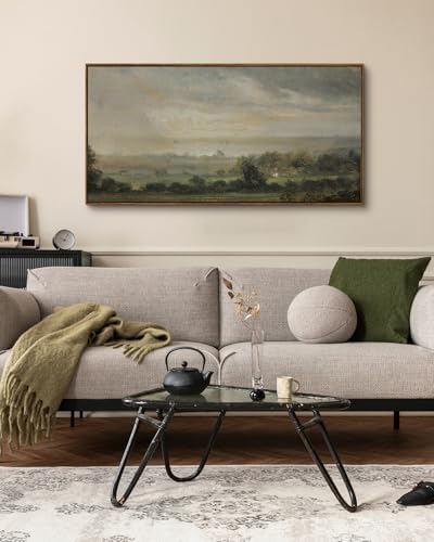 InSimSea Extra Large Framed Wall Art, Wild Field under Sky Prints,24x48inch - Image 4